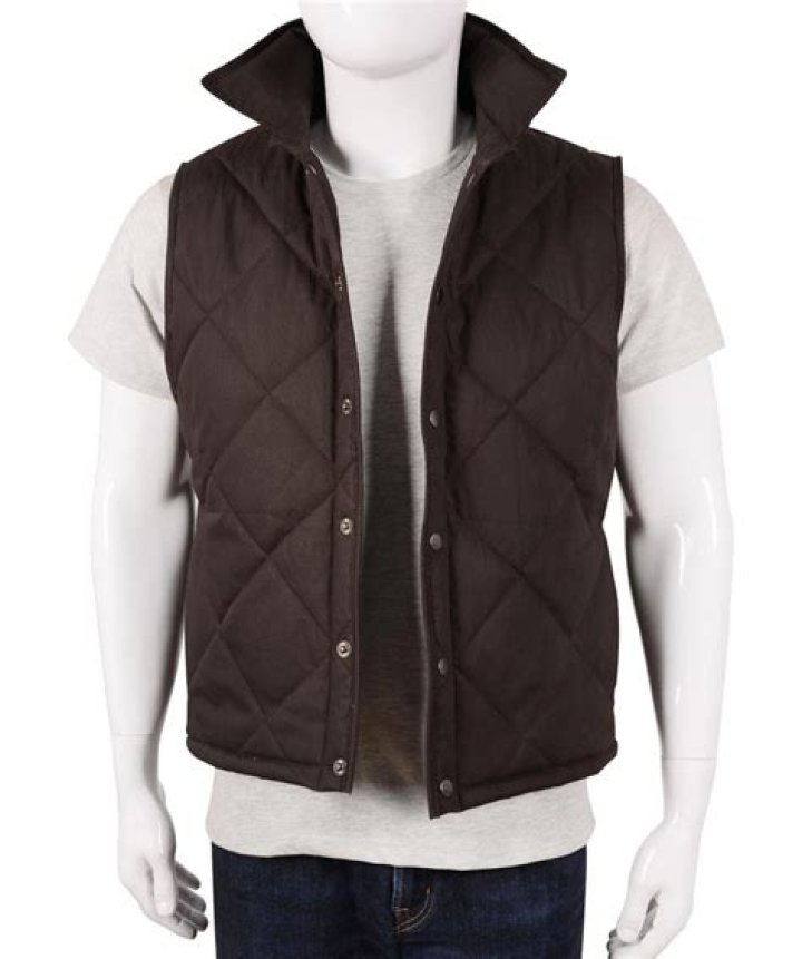 Jamie Dutton Brown Leather Vest Yellowstone Jacket